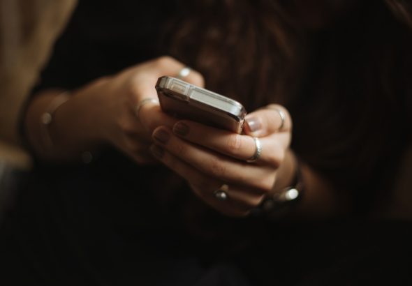 person using smartphone